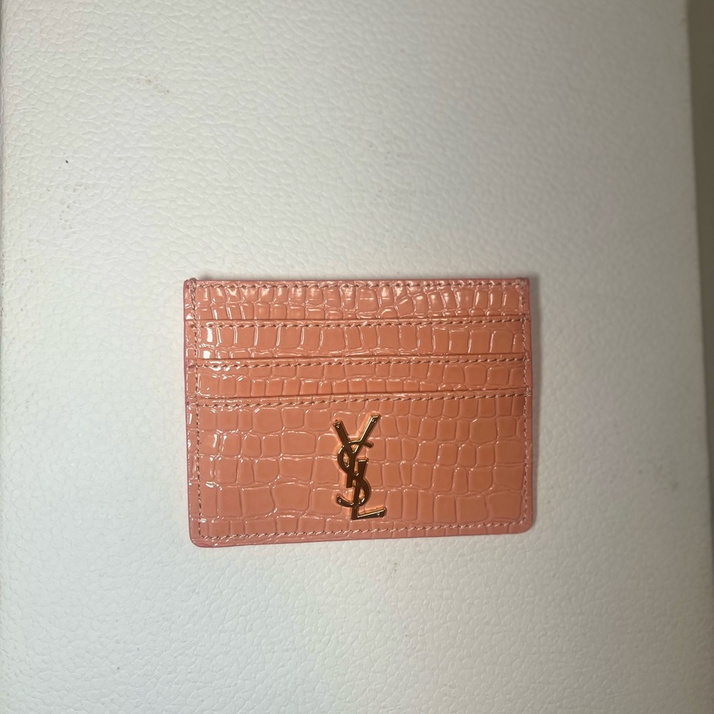YSL Cassandre embossed Leather card case